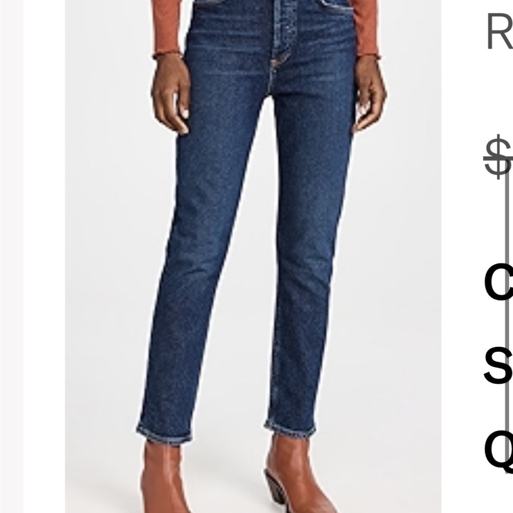 Agolde Riley Long High Rise Straight Jeans